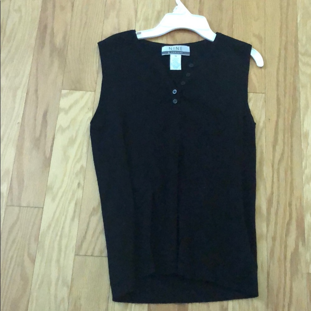 Black v-neck tank top